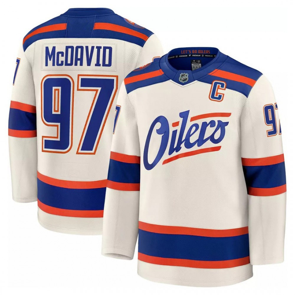 Connor McDavid Edmonton Oilers Alternate Cream Premium Player Jersey-Pro Kit Vault | Brand New 26/27 Sports Jerseys